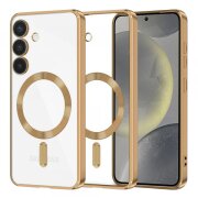 Husa MagSafe pentru Samsung Galaxy S24 S921, Techsuit, Luxury Crystal, Aurie