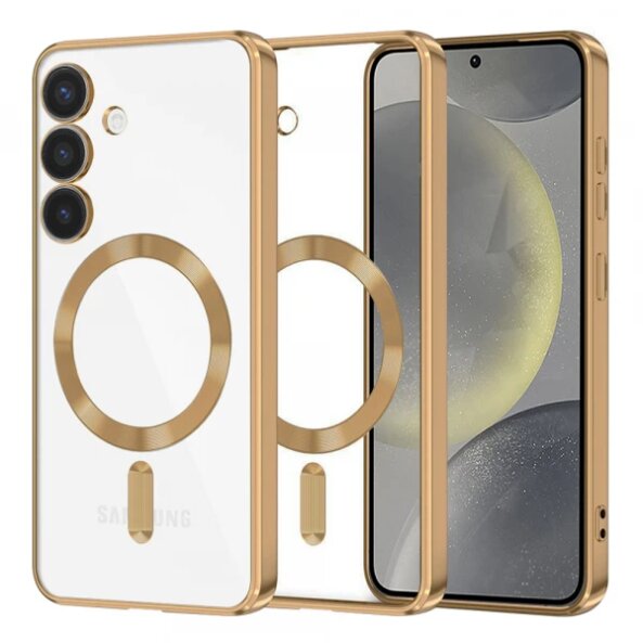 Husa MagSafe pentru Samsung Galaxy S24 S921, Techsuit, Luxury Crystal, Aurie