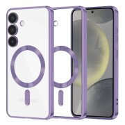 Husa MagSafe pentru Samsung Galaxy S24 S921, Techsuit, Luxury Crystal, Mov Deschis