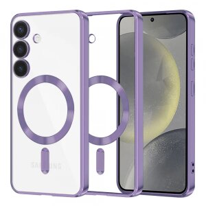 Husa MagSafe pentru Samsung Galaxy S24 S921, Techsuit, Luxury Crystal, Mov Deschis