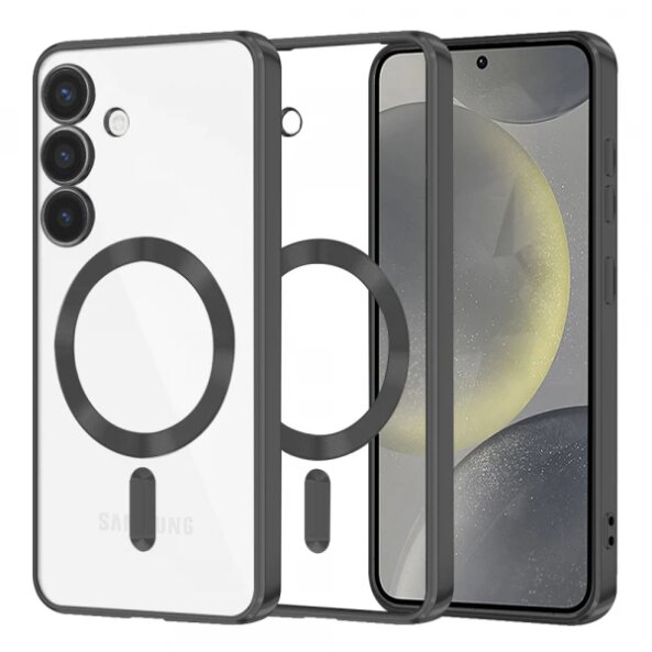 Husa MagSafe pentru Samsung Galaxy S24 S921, Techsuit, Luxury Crystal, Neagra