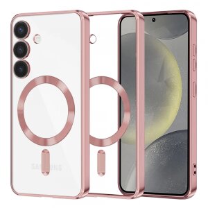 Husa MagSafe pentru Samsung Galaxy S24 S921, Techsuit, Luxury Crystal, Roz