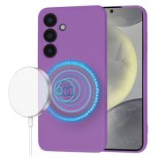 Husa MagSafe pentru Samsung Galaxy S24 S921, Techsuit, SoftFlex, Mov