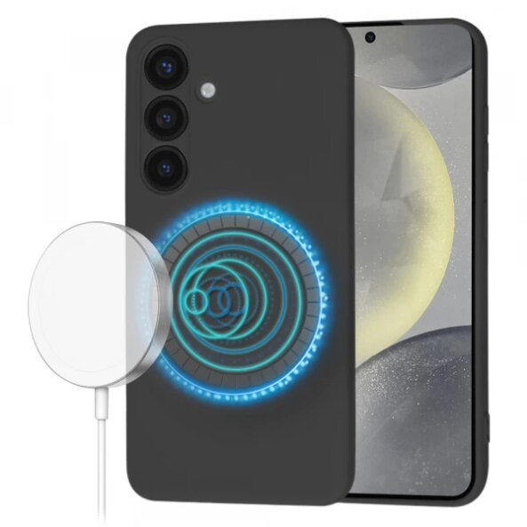 Husa MagSafe pentru Samsung Galaxy S24 S921, Techsuit, SoftFlex, Neagra