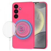 Husa MagSafe pentru Samsung Galaxy S24 S921, Techsuit, SoftFlex, Roz Inchis