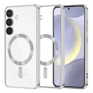 Husa MagSafe pentru Samsung Galaxy S24+ S926, Techsuit, Luxury Crystal, Argintie