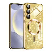 Husa MagSafe pentru Samsung Galaxy S24+ S926, Techsuit, Luxury Glitter, Aurie