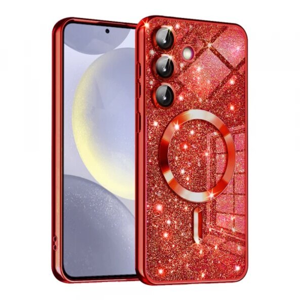 Husa MagSafe pentru Samsung Galaxy S24+ S926, Techsuit, Luxury Glitter, Rosie