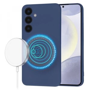 Husa MagSafe pentru Samsung Galaxy S24+ S926, Techsuit, SoftFlex, Bleumarin