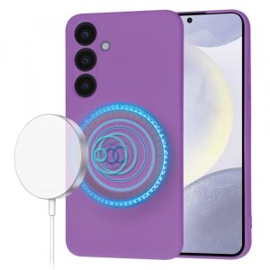 Husa MagSafe pentru Samsung Galaxy S24+ S926, Techsuit, SoftFlex, Mov