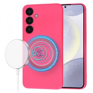 Husa MagSafe pentru Samsung Galaxy S24+ S926, Techsuit, SoftFlex, Roz Inchis