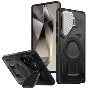 Husa MagSafe pentru Samsung Galaxy S24 Ultra S928, Techsuit, CamVault, Neagra