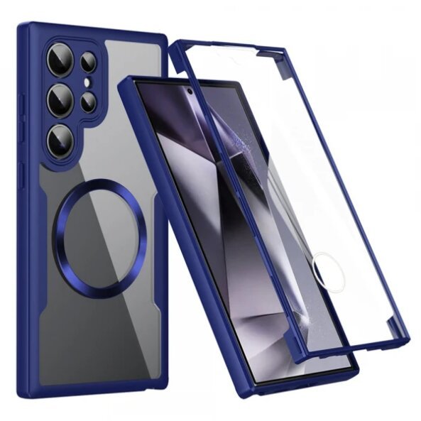 Husa MagSafe pentru Samsung Galaxy S24 Ultra S928, Techsuit, ColorVerse 360, Albastra