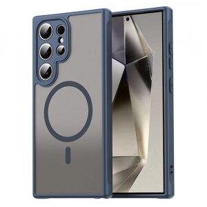 Husa MagSafe pentru Samsung Galaxy S24 Ultra S928, Techsuit, HaloFrost II, Bleumarin