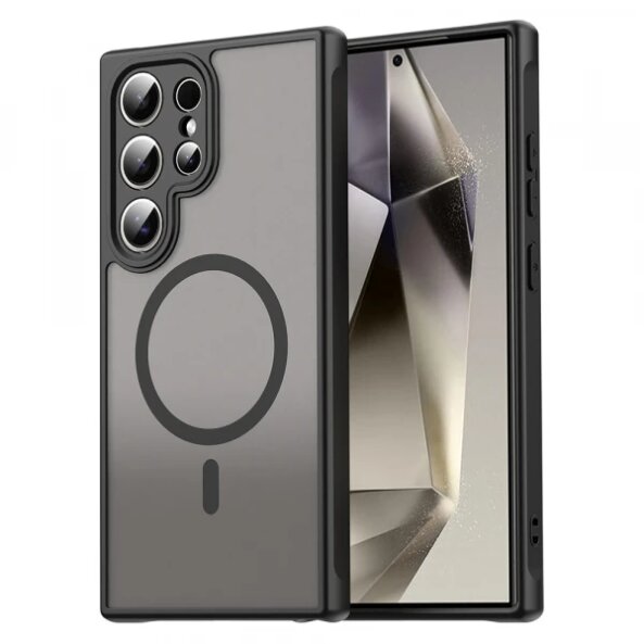Husa MagSafe pentru Samsung Galaxy S24 Ultra S928, Techsuit, HaloFrost II, Neagra