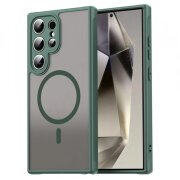 Husa MagSafe pentru Samsung Galaxy S24 Ultra S928, Techsuit, HaloFrost II, Verde
