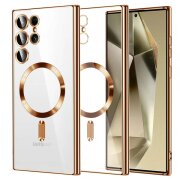 Husa MagSafe pentru Samsung Galaxy S24 Ultra S928, Techsuit, Luxury Crystal, Aurie