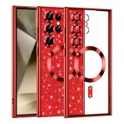 Husa MagSafe pentru Samsung Galaxy S24 Ultra S928, Techsuit, Luxury Glitter, Rosie