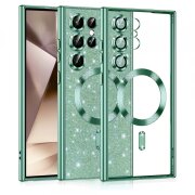 Husa MagSafe pentru Samsung Galaxy S24 Ultra S928, Techsuit, Luxury Glitter, Verde Deschis