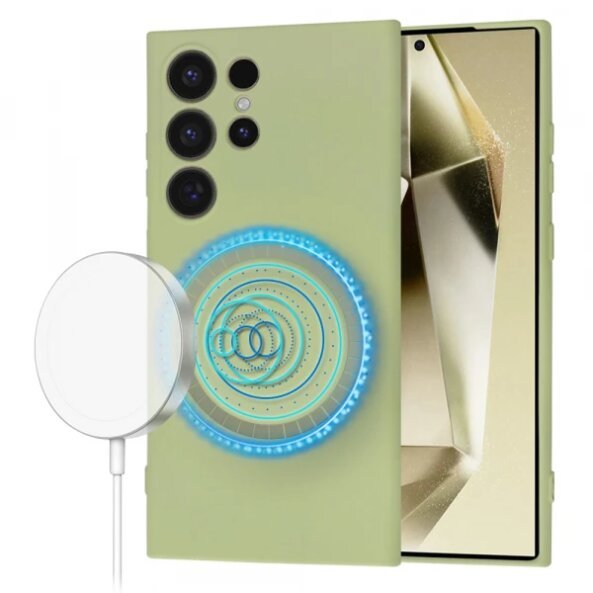 Husa MagSafe pentru Samsung Galaxy S24 Ultra S928, Techsuit, SoftFlex, Verde Deschis