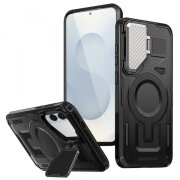 Husa MagSafe pentru Samsung Galaxy S25 Edge S937, Techsuit, CamVault, Neagra