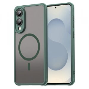 Husa MagSafe pentru Samsung Galaxy S25 Edge S937, Techsuit, HaloFrost II, Verde