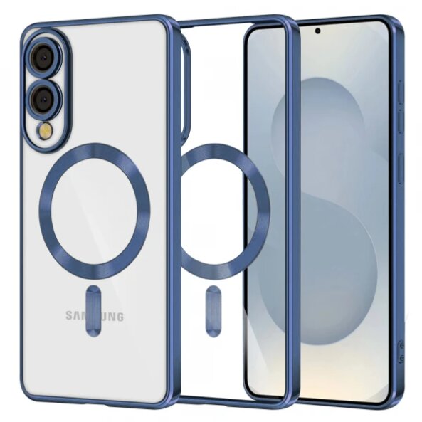 Husa MagSafe pentru Samsung Galaxy S25 Edge S937, Techsuit, Luxury Crystal, Albastra