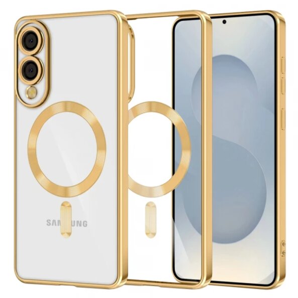 Husa MagSafe pentru Samsung Galaxy S25 Edge S937, Techsuit, Luxury Crystal, Aurie