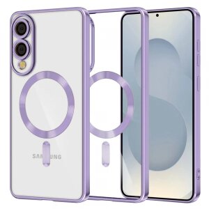 Husa MagSafe pentru Samsung Galaxy S25 Edge S937, Techsuit, Luxury Crystal, Mov Deschis