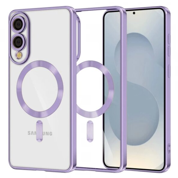 Husa MagSafe pentru Samsung Galaxy S25 Edge S937, Techsuit, Luxury Crystal, Mov Deschis