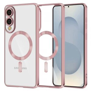 Husa MagSafe pentru Samsung Galaxy S25 Edge S937, Techsuit, Luxury Crystal, Roz