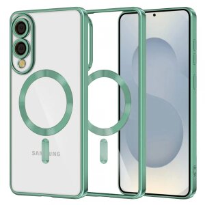 Husa MagSafe pentru Samsung Galaxy S25 Edge S937, Techsuit, Luxury Crystal, Verde Deschis