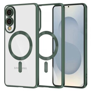 Husa MagSafe pentru Samsung Galaxy S25 Edge S937, Techsuit, Luxury Crystal, Verde Inchis