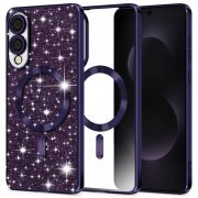 Husa MagSafe pentru Samsung Galaxy S25 Edge S937, Techsuit, Luxury Glitter, Mov Inchis