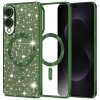Husa MagSafe pentru Samsung Galaxy S25 Edge S937, Techsuit, Luxury Glitter, Verde Inchis