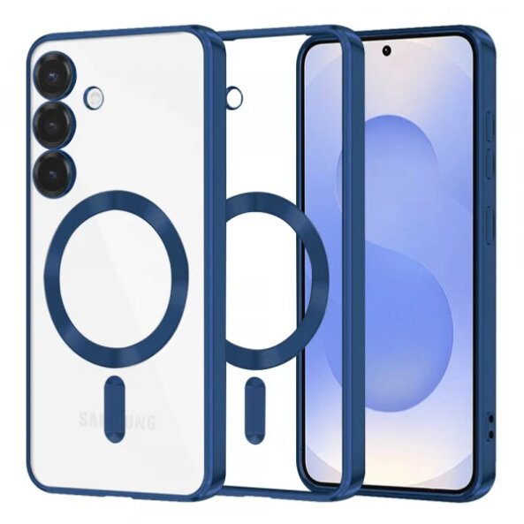 Husa MagSafe pentru Samsung Galaxy S25 S931, Techsuit, Luxury Crystal, Albastra