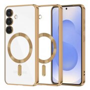 Husa MagSafe pentru Samsung Galaxy S25 S931, Techsuit, Luxury Crystal, Aurie