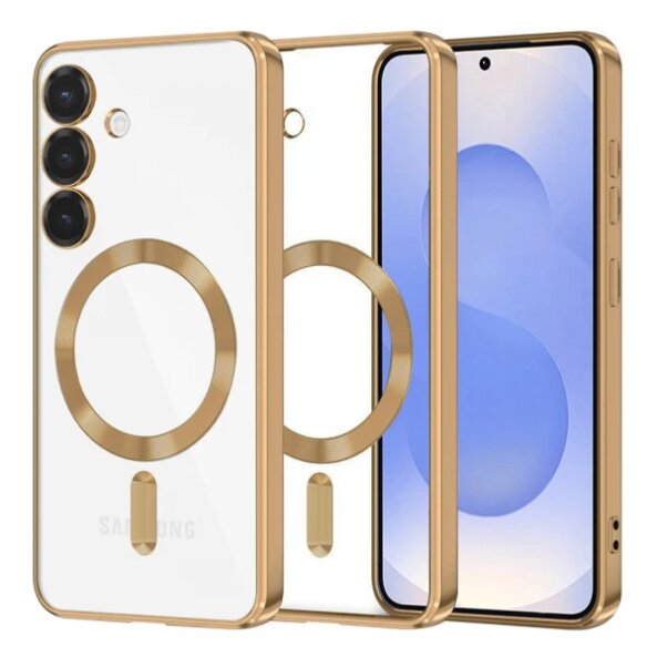 Husa MagSafe pentru Samsung Galaxy S25 S931, Techsuit, Luxury Crystal, Aurie