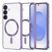 Husa MagSafe pentru Samsung Galaxy S25 S931, Techsuit, Luxury Crystal, Mov Deschis