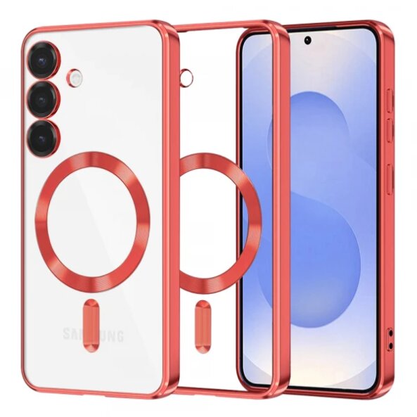 Husa MagSafe pentru Samsung Galaxy S25 S931, Techsuit, Luxury Crystal, Rosie