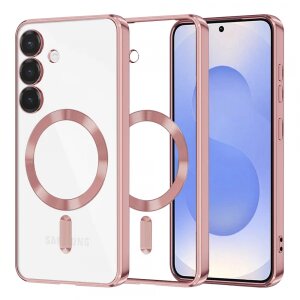 Husa MagSafe pentru Samsung Galaxy S25 S931, Techsuit, Luxury Crystal, Roz