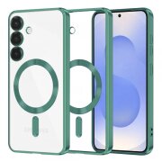 Husa MagSafe pentru Samsung Galaxy S25 S931, Techsuit, Luxury Crystal, Verde Deschis