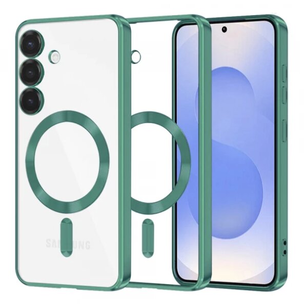 Husa MagSafe pentru Samsung Galaxy S25 S931, Techsuit, Luxury Crystal, Verde Deschis