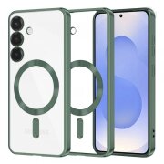 Husa MagSafe pentru Samsung Galaxy S25 S931, Techsuit, Luxury Crystal, Verde Inchis