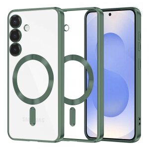 Husa MagSafe pentru Samsung Galaxy S25 S931, Techsuit, Luxury Crystal, Verde Inchis