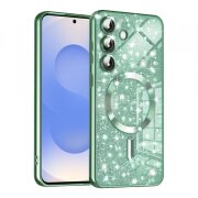 Husa MagSafe pentru Samsung Galaxy S25 S931, Techsuit, Luxury Glitter, Verde Deschis