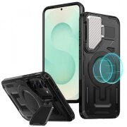 Husa MagSafe pentru Samsung Galaxy S25+ S936, Techsuit, CamVault, Neagra