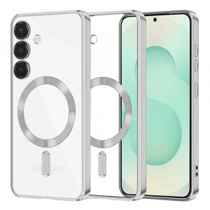 Husa MagSafe pentru Samsung Galaxy S25+ S936, Techsuit, Luxury Crystal, Argintie