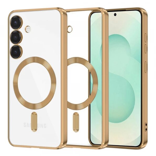 Husa MagSafe pentru Samsung Galaxy S25+ S936, Techsuit, Luxury Crystal, Aurie