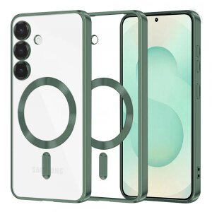Husa MagSafe pentru Samsung Galaxy S25+ S936, Techsuit, Luxury Crystal, Verde Inchis
